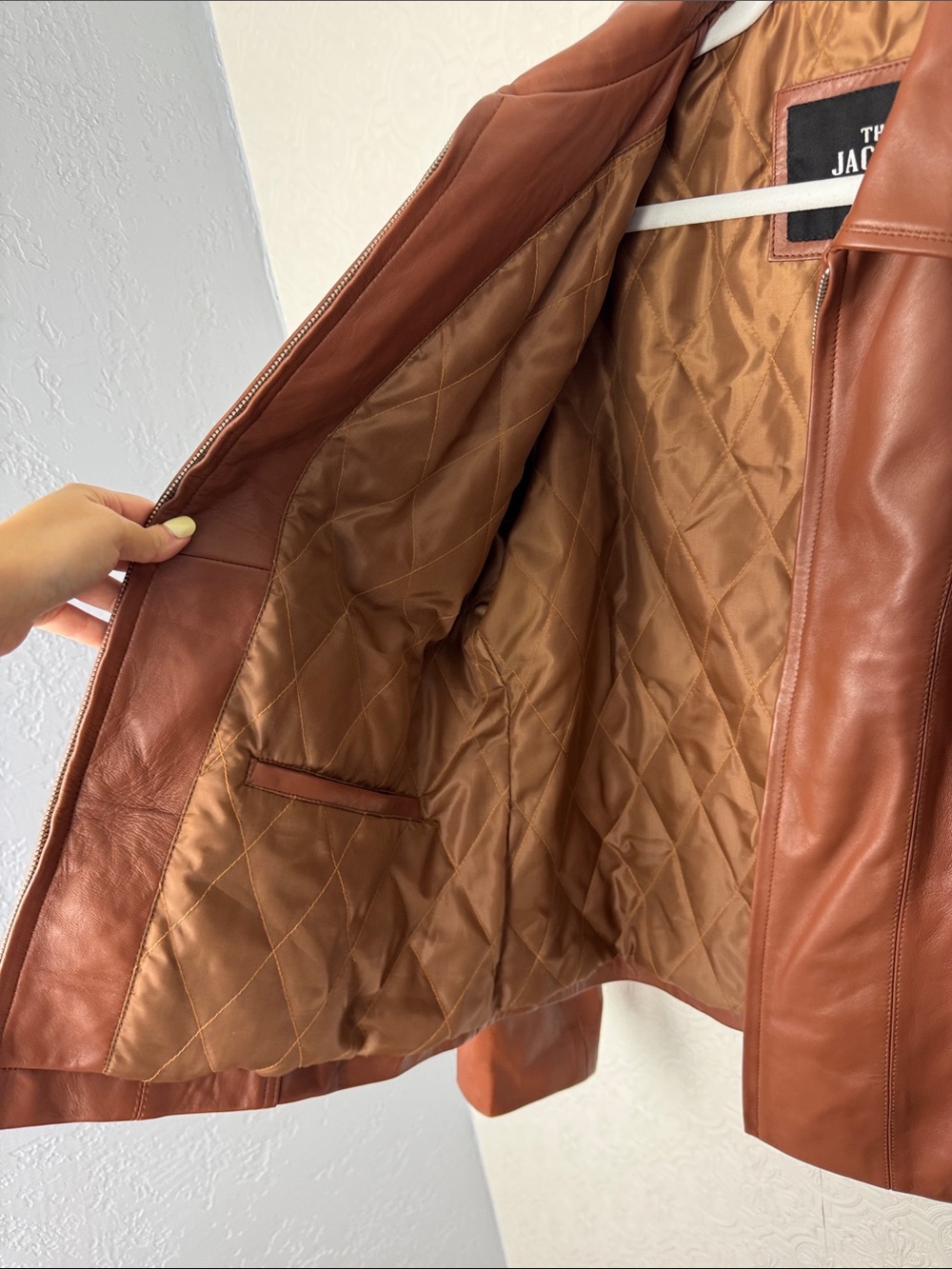 The Jacket Maker Colette Brown Genuine Leather Zip Front Jacket 2XL Lined - Picture 10 of 13